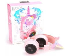 Zapardrobnych.sk Bluetooth slúchadlá Unicorn Colorful Glow s mikrofónom EV6001- Růžové